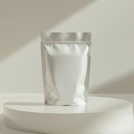 Blank packaging for cosmetics product on white podium. 3d renderingの素材
