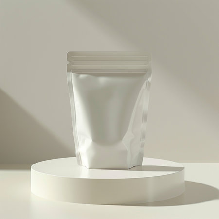 3d render of a white plastic packaging for food on a white backgroundの素材