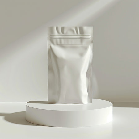 3d rendering of a blank product packaging on a white background.の素材