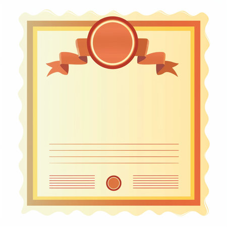 retro certificate with ribbons and place for your text, vector illustrationの素材