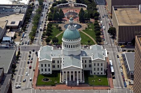Aerial view of the city block.の写真素材