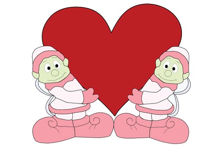 Green Faced Fairies with Heartのイラスト素材