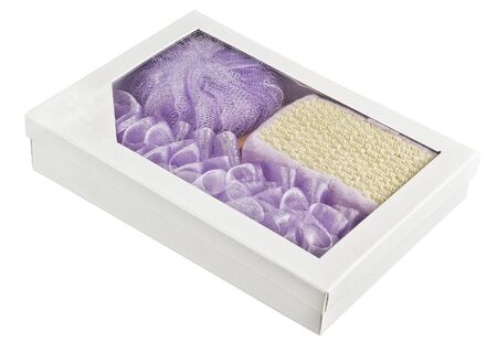 Set of SPA accessories on white background, bath set, home spaの写真素材