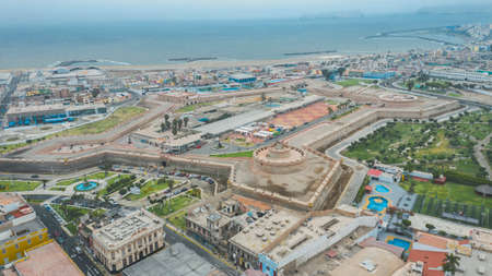 Lima, Peru - November 17, 2019: Real Felipe Fortress in the port of Callaoのeditorial素材