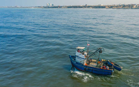 Callao, Lima, Peru - 2020: fisherman in coasts of Callao 2020 in Lima, Peruのeditorial素材