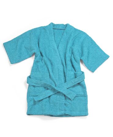 Child's bathrobe, folded and open bathrobe. Kids in the hotel.の写真素材