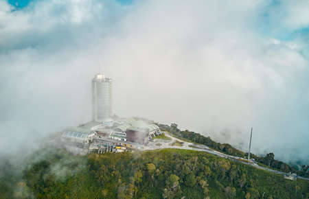 Aerial view the Humboldt hotel in Waraira Repano National Park, Venezuela. Selective Focusのeditorial素材