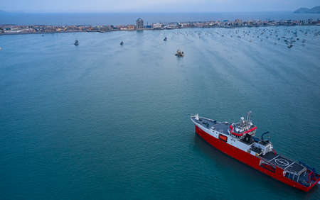 Lima, Peru - May 2022: The BAP Carrasco BOP-171, polar oceanographic vessel of the Peruvian Navy, Callao portのeditorial素材