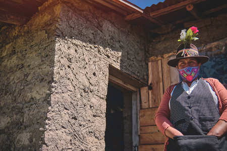 Portrait of Mayan woman with typical costume, Hispanic young woman with colorful traditional.の写真素材