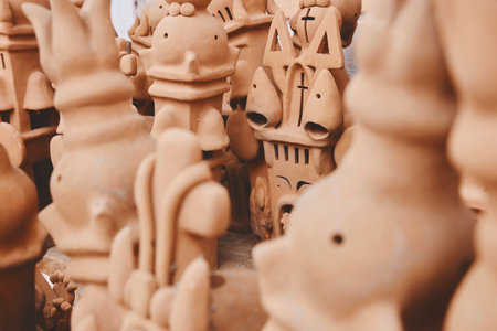 Colorful Peruvian artisanal traditional village in Quinua, Ayacucho Peru.の写真素材
