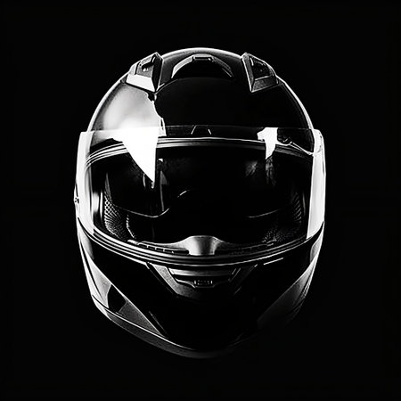 Motorcycle full face helmet, concept of head protection.の素材