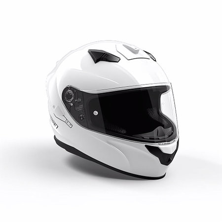 Motorcycle full face helmet, concept of head protection.の素材