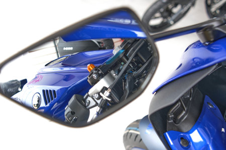 Motorcycles in the showroom Yamaha shop. Yamaha R7 motorcycle, selective focus.のeditorial素材