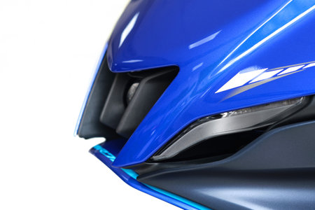 Motorcycles in the showroom Yamaha shop. Yamaha R7 motorcycle, selective focus.のeditorial素材