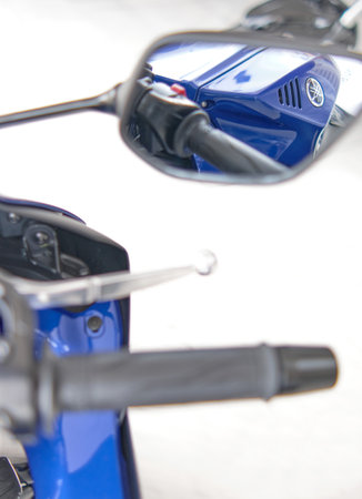 Motorcycles in the showroom Yamaha shop. Yamaha R7 motorcycle, selective focus.のeditorial素材
