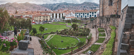 CUSCO, PERU. 2023: The solar garden inside Qorikancha, Cusco Peruのeditorial素材