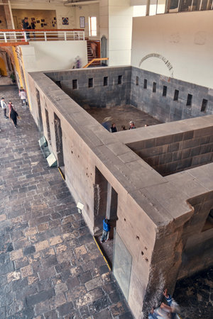 CUSCO, PERU. June 2023: interior the Coricancha, Incan Temple to the Sun. Santo Domingo Convent on the ruinsのeditorial素材