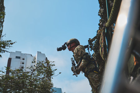 Lima, Peru - July 29, 2023: Close-Up Shots of Peruvian Military and Civic Parade for Independence...