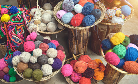 Natural Dye alpaca wool in Chinchero near Cuzco in Peru