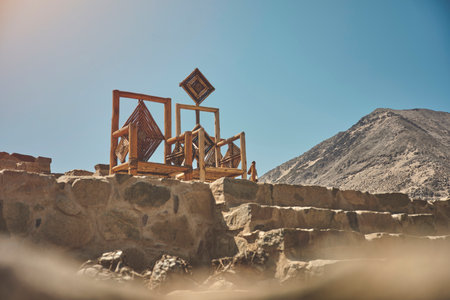 Ancient ruins of the civilization of Caral, in Peruの写真素材