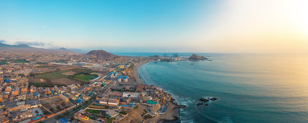 Panoramic view of the Chancay city. Lima, Peru.の写真素材