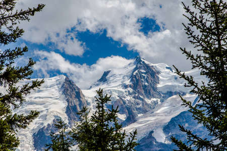 View of Mont Blanc from the valley