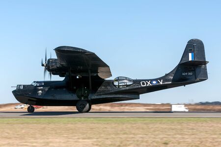 Avalon, Australia - March 2, 2013: Consolidated PBY Catalina Flying boat VH-PBZ wearing the famous...