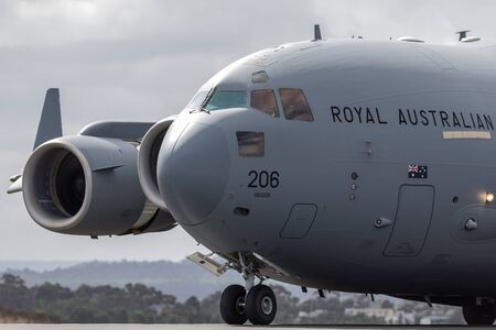 Avalon, Australia - February 28, 2013: Royal Australian Air Force (RAAF) Boeing C-17A Globemaster...