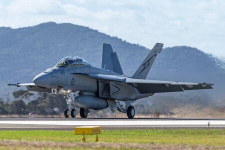 Avalon, Australia - March 1, 2013: Royal Australian Air Force (RAAF) Boeing F/A-18F Super Hornet...