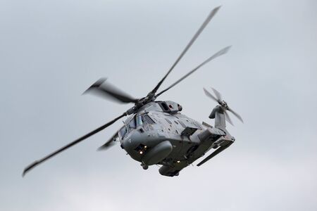 RAF Waddington, Lincolnshire, UK - July 5, 2014: Royal Navy Fleet Air Arm AgustaWestland Merlin HM.1...