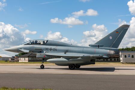 RAF Waddington, Lincolnshire, UK - July 7, 2014: German Air Force (Luftwaffe) Eurofighter EF-2000...