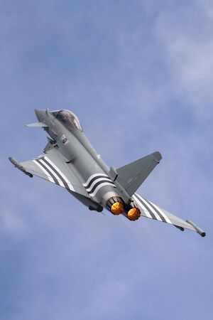 RAF Waddington, Lincolnshire, UK - July 5, 2014: Royal Air Force (RAF) Eurofighter EF-2000 Typhoon...