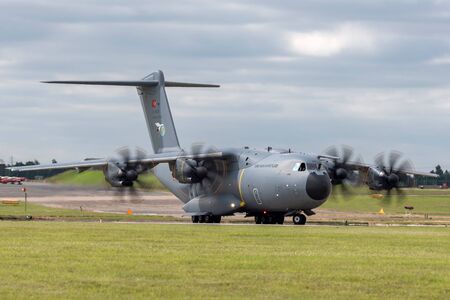 RAF Waddington, Lincolnshire, UK - July 4, 2014: Turkish Air Force Airbus A400M transport aircraft...