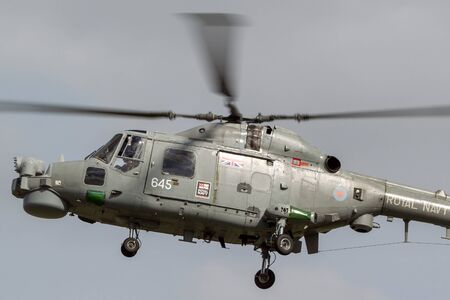 RAF Waddington, Lincolnshire, UK - July 7, 2014: Royal Navy Fleet Air Arm Westland Lynx HMA.8...
