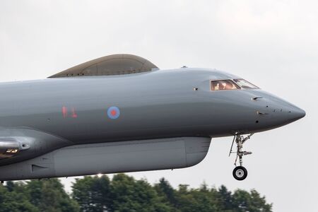 RAF Waddington, Lincolnshire, UK - July 5, 2014: Royal Air Force (RAF) Raytheon Bombardier Sentinel...