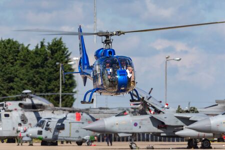 RAF Waddington, Lincolnshire, UK - July 7, 2014: Aerospatiale SA-341G Gazelle helicopter HA-LFQ.のeditorial素材