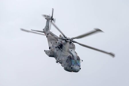 RAF Waddington, Lincolnshire, UK - July 5, 2014: Royal Navy Fleet Air Arm AgustaWestland Merlin HM.1...