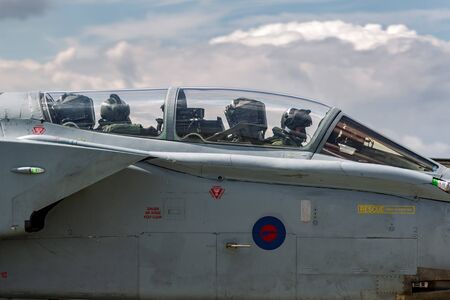 RAF Waddington, Lincolnshire, UK - July 7, 2014: Royal Air Force (RAF) Panavia Tornado GR4 ZA606 of XV (R) Squadron based at RAF Lossiemouth.のeditorial素材