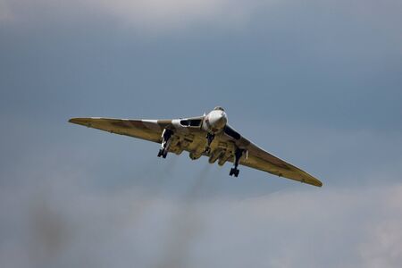 RAF Waddington, Lincolnshire, UK - July 6, 2014: Former Royal Air Force (RAF) Avro Vulcan B.2 bomber...