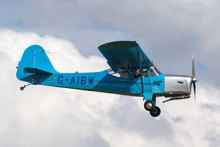 RAF Waddington, Lincolnshire, UK - July 5, 2014: Vintage Auster J-1N aircraft G-AIBW.