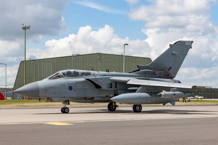 RAF Waddington, Lincolnshire, UK - July 7, 2014: Royal Air Force (RAF) Panavia Tornado GR4 ZA606 of...