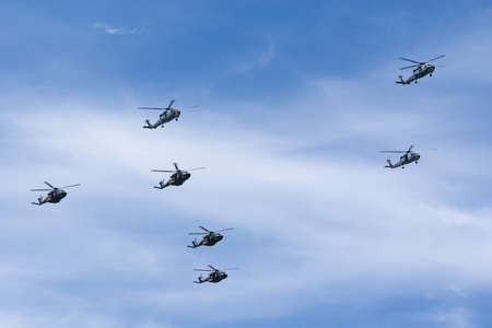Sydney, Australia - October 5, 2013: Three Royal Australian Navy Sikorsky S-70B-2 Anti Submarine...