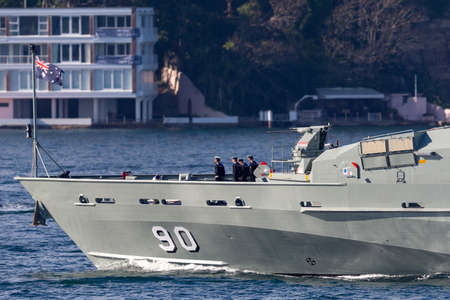 Sydney, Australia - October 5, 2013: HMAS Broome (ACPB 90) Armidale-class patrol boat of the Royal...