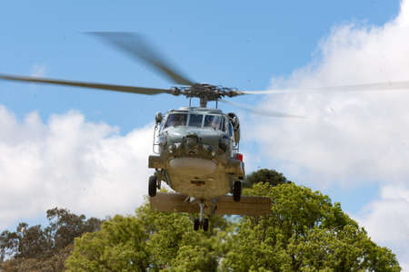 Parramatta, Australia - October 8, 2013: Royal Australian Navy (RAN) Sikorsky S-70B-2 Seahawk...