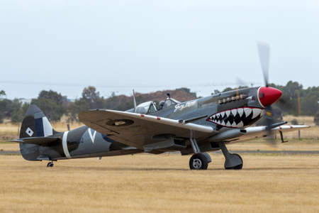 RAAF Williams, Point Cook, Australia - March 1, 2014: Supermarine Spitfire Mk VIII VH-HET in Royal...