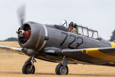 RAAF Williams, Point Cook, Australia - March 1, 2014: Commonwealth Aircraft Corporation CA-16 Wirraway VH-CAC an Australian designed and built trainer aircraft used by the Royal Australian Air Force (RAAF) during World War II.のeditorial素材