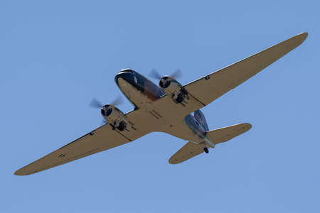 Tyabb, Australia - March 9, 2014: Former United States Air Force Douglas C-47B twin engine aircraft...