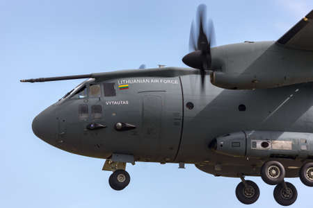 RAF Fairford, Gloucestershire, UK - July 9, 2014: Lithuanian Air Force Alenia C-27J Spartan twin...
