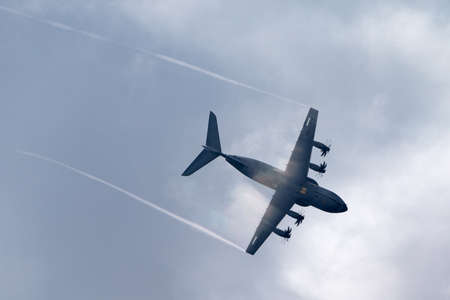 RAF Fairford, Gloucestershire, UK - July 12, 2014: Airbus Military (Airbus Defense and Space) A400M...