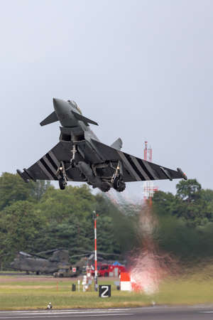 RAF Fairford, Gloucestershire, UK - July 13, 2014: Royal Air Force (RAF) Eurofighter EF-2000 Typhoon...